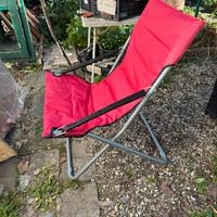 Sedia sdraio canapone pieghevole imbottita rossa