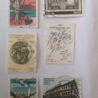 6 francobolli italiani usati del 1993
