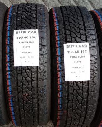 4 GOMME 195 60 16C FIRESTONE A412