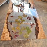 Piano per tavolo in resina e legno