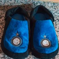 Ciabatte ragazzo in ciniglia INTER.  Tg.38 - Usate