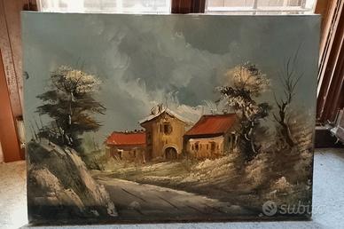 Quadro dipinto a mano - Paesaggio rurale