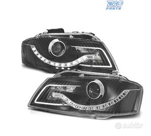 FARI AUDI A3 8P LUCE DIURNA A LED FONDO NERO