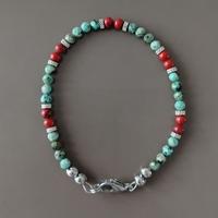 Bracciale turchese africano e diaspro rosso.