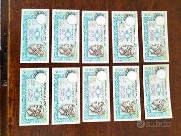 banconote da lire 500 fior di stampa
