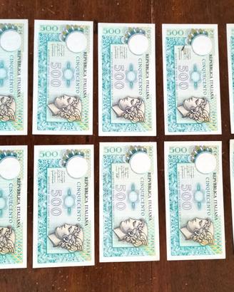 banconote da lire 500 fior di stampa