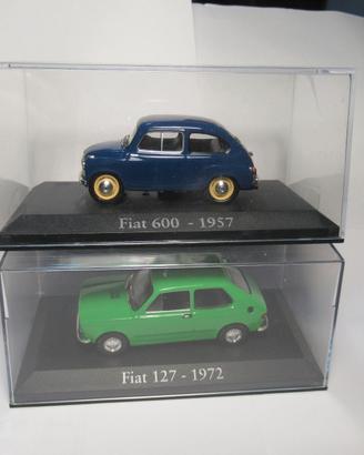 n.2 modellini FIAT 600 + FIAT 127 scala 1/43