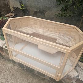 Gabbia PawHut in Legno  Criceti Piccoli Roditi