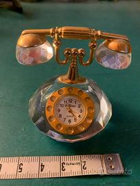 Orologio cristalli miniatura telefono vintage