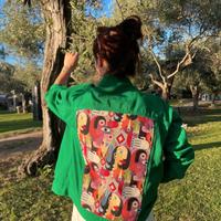 giacca denim verde personalizzata 