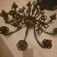 lampadario in ottone antico