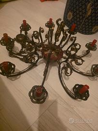 lampadario in ottone antico