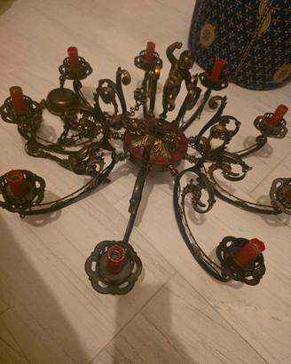 lampadario in ottone antico