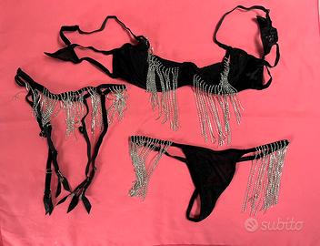 Set completo Intimissimi 3 pezzi strass nero