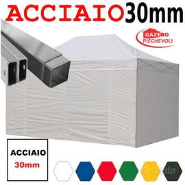 Gazebo 4,5x3 mercato impermeabile pvc telo bianco
