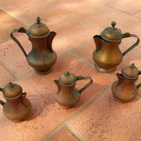 Soprammobili miniature caffettiere in rame
