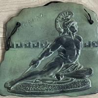 Piastrella in Ceramica Scultura Bassorilievo Achil