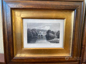 Due quadri antichi con incisioni del 1800
