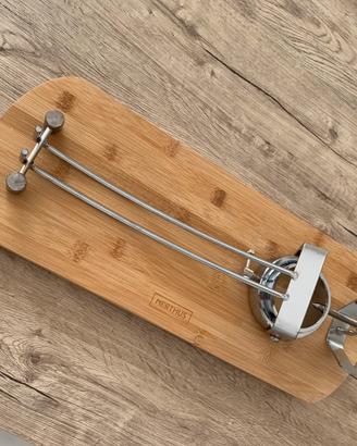 Tagliere x prosciutto Nerthus bambù e acciaio inox