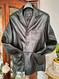 giacca uomo nera vera pelle tg L