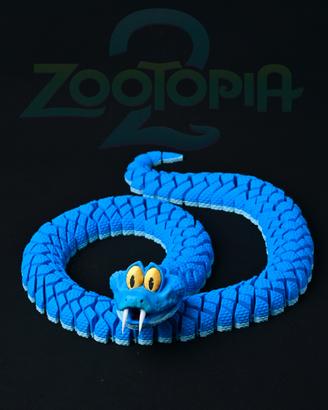 Action figure giocattolo serpente blu snodabile