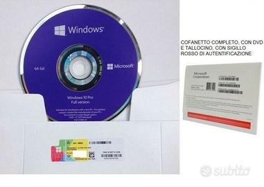 Windows 10 Pro 32/64 Bit ITA Sticker Licenza+  DvD