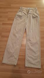 Jeans donna pantalone beige taglia S