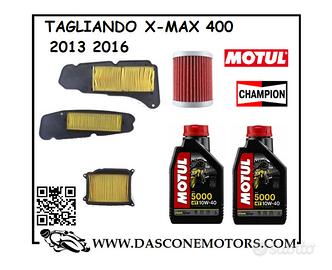 KIT TAGLIANDO XMAX 400 10W40 MOTUL 5000 2013 2016