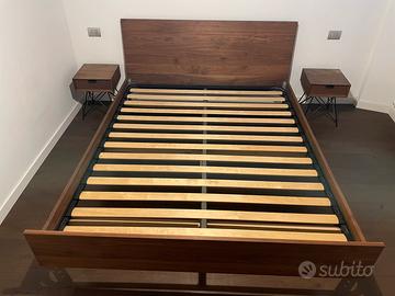 Struttura letto Maisons du Monde + comodini