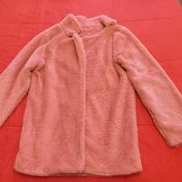 Cappotto in ecopelliccia rosa taglia M