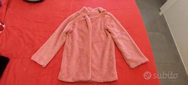 Cappotto in ecopelliccia rosa taglia M