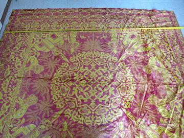 Copriletto Coperta Antico Vintage in velluto rosso