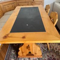 /tavolo legno base lava /3 sedie,