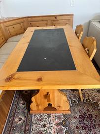 /tavolo legno base lava /3 sedie,