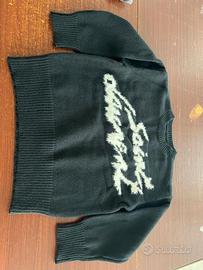 Maglione in Lana - Grafica Testurizzata Bianconero