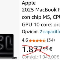 macbook pro m5 14,2" ssd 1tb