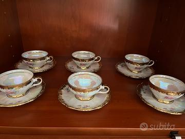 Servizio da caffe rifinito in oro zecchino anni 30