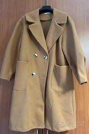 Cappotto color caramello in poliestere