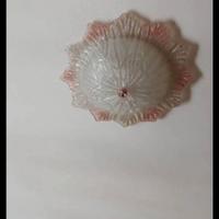 Plafoniera e applique in murano colore bianco/rosa