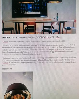Coppia di lampadari mod. Circles 429 - Oluce