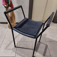 Sgabello Savonarola metallo nero Zeus 