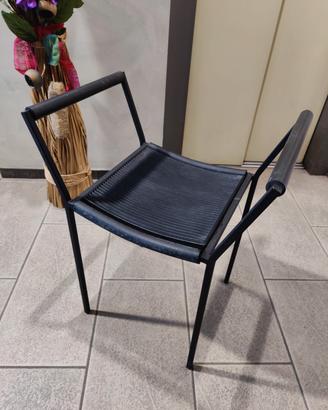 Sgabello Savonarola metallo nero Zeus 