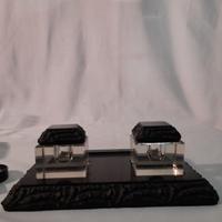 CALAMAIO IN ALABASTRO E VETRO PRIMI ANNI DEL 900