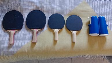 racchette da ping pong + rete estendibile 