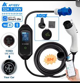 Wallbox/caricatore auto elettrica ev type 2 7.2kw