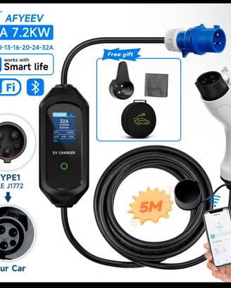 Wallbox/caricatore auto elettrica ev type 2 7.2kw