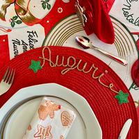 Tovagliette natalizie rosse “Auguri”