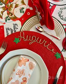 Tovagliette natalizie rosse “Auguri”