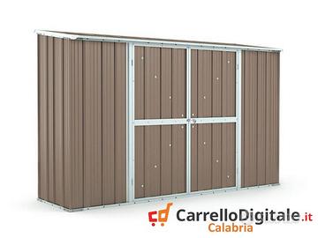 Casetta in lamiera per esterno 307x100cm tortora