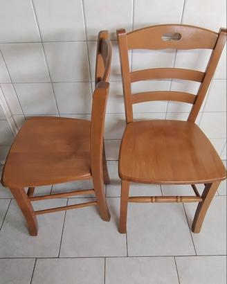 8 sedie in legno massello 